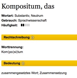 Vom Aussterben bedroht: Das Kompositum. | Bildquelle: http://www.duden.de/rechtschreibung/Kompositum